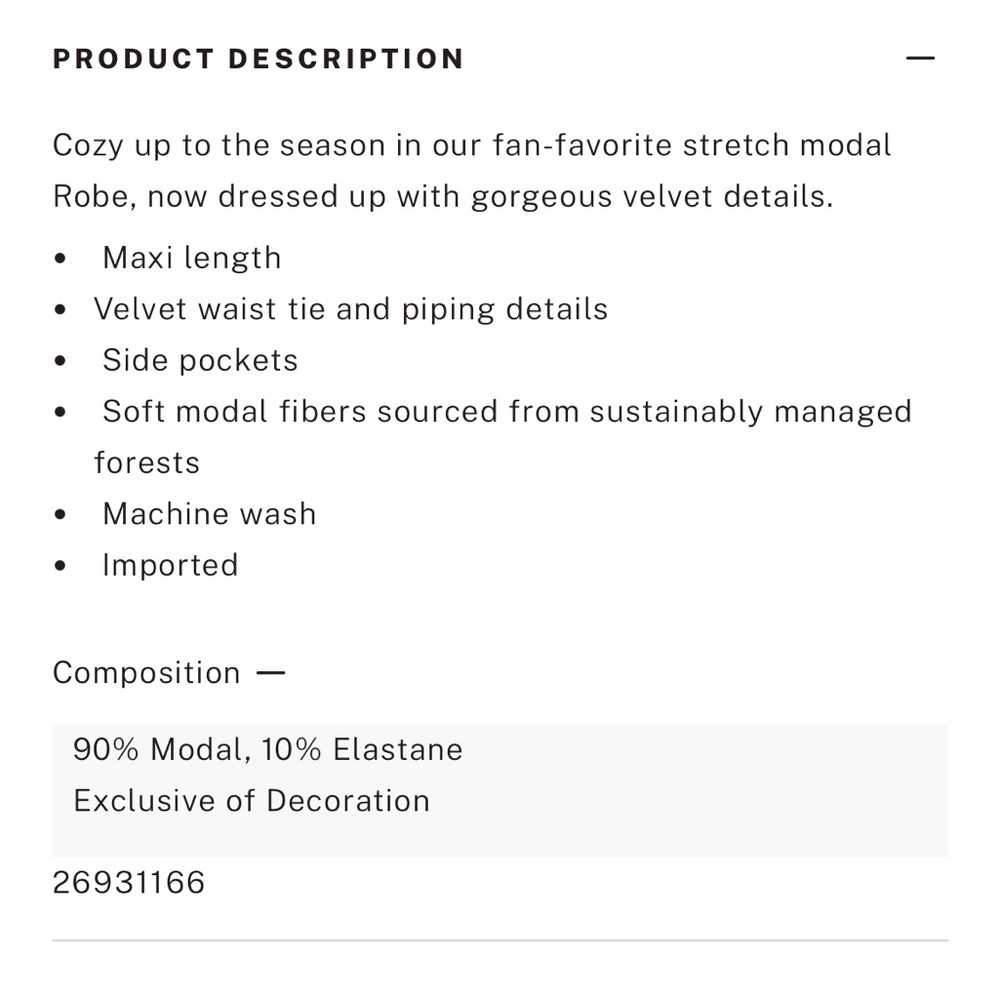 VS Modal Soft Velvet-Trim Maxi Robe - Picture 5 of 5